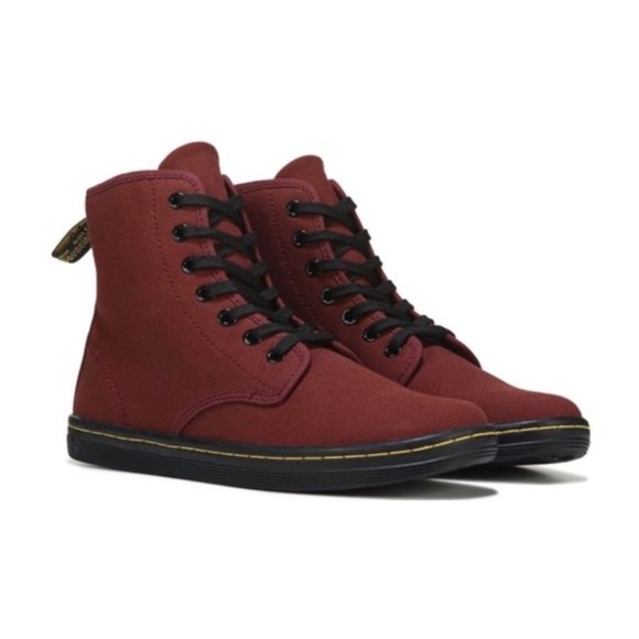Dr. Martens Shoes - Dr. Martens Shoreditch burgundy canvas sneaker boots US 6